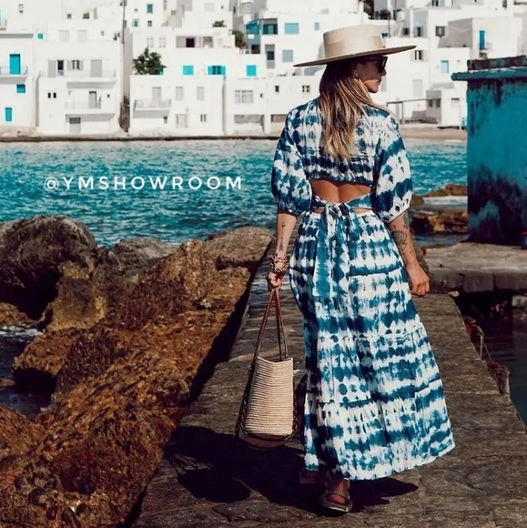 🔥Last 1🔥 MANGO Cotton Tie-dye print dress - Picture 9 of 10